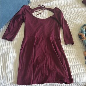 American Eagle Outfitters Burgundy Backless Dress